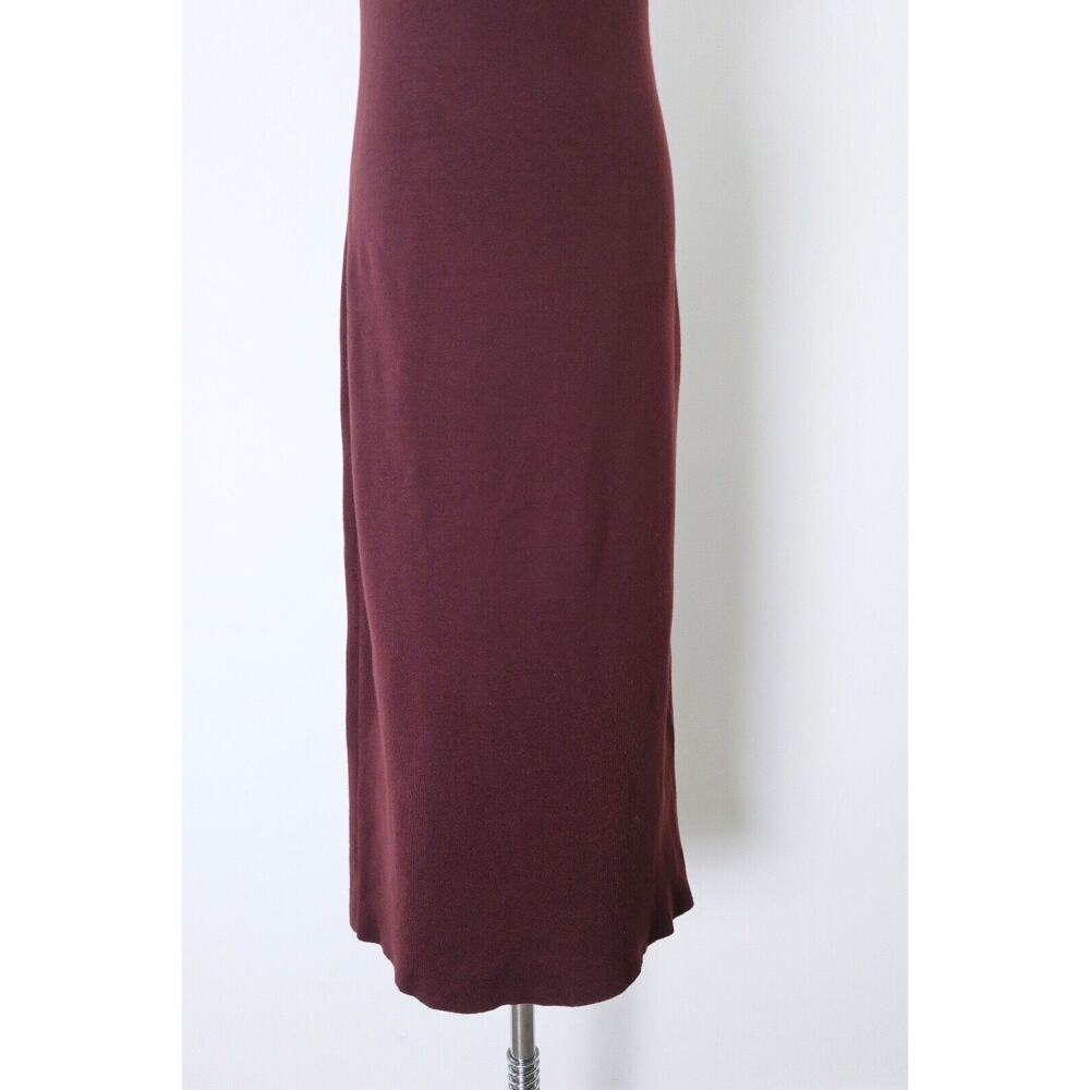 Theory Size M Koldeen Preen Wool Midi Sweater Dress Sleeveless Cassis Red - Picture 3 of 12
